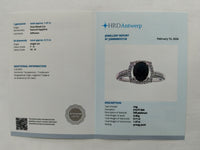 1.58 Ct Oval Mixed Cut Natural Sapphire 950 Platinum Ring