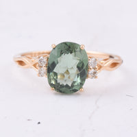 2.35 Ct Cushion Natural Apatite 14K Gold Ring