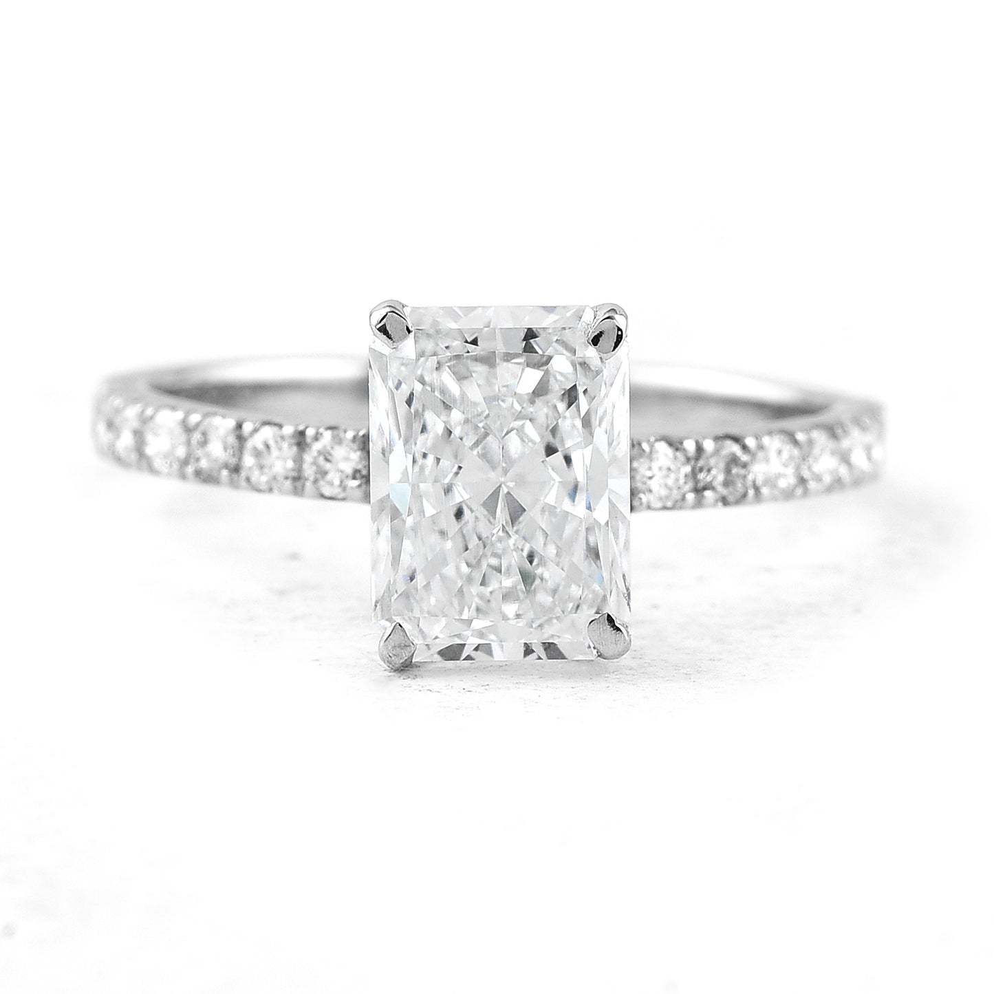 2.24 Ct Cut Cornere Rectangular Modifie Brilliant Lab Grown Diamond 950 Platinum Ring
