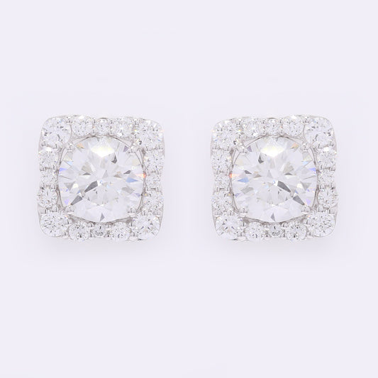 4.16 Carats Lab Grown Diamond 14K Gold Earrings