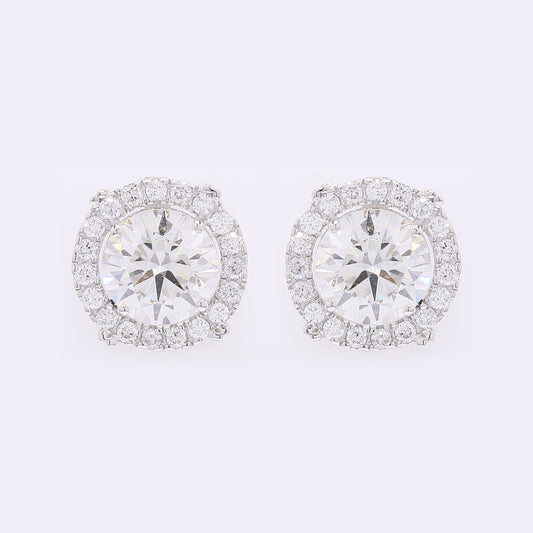 3.51 Carats Lab Grown Diamond 14K Gold Earrings