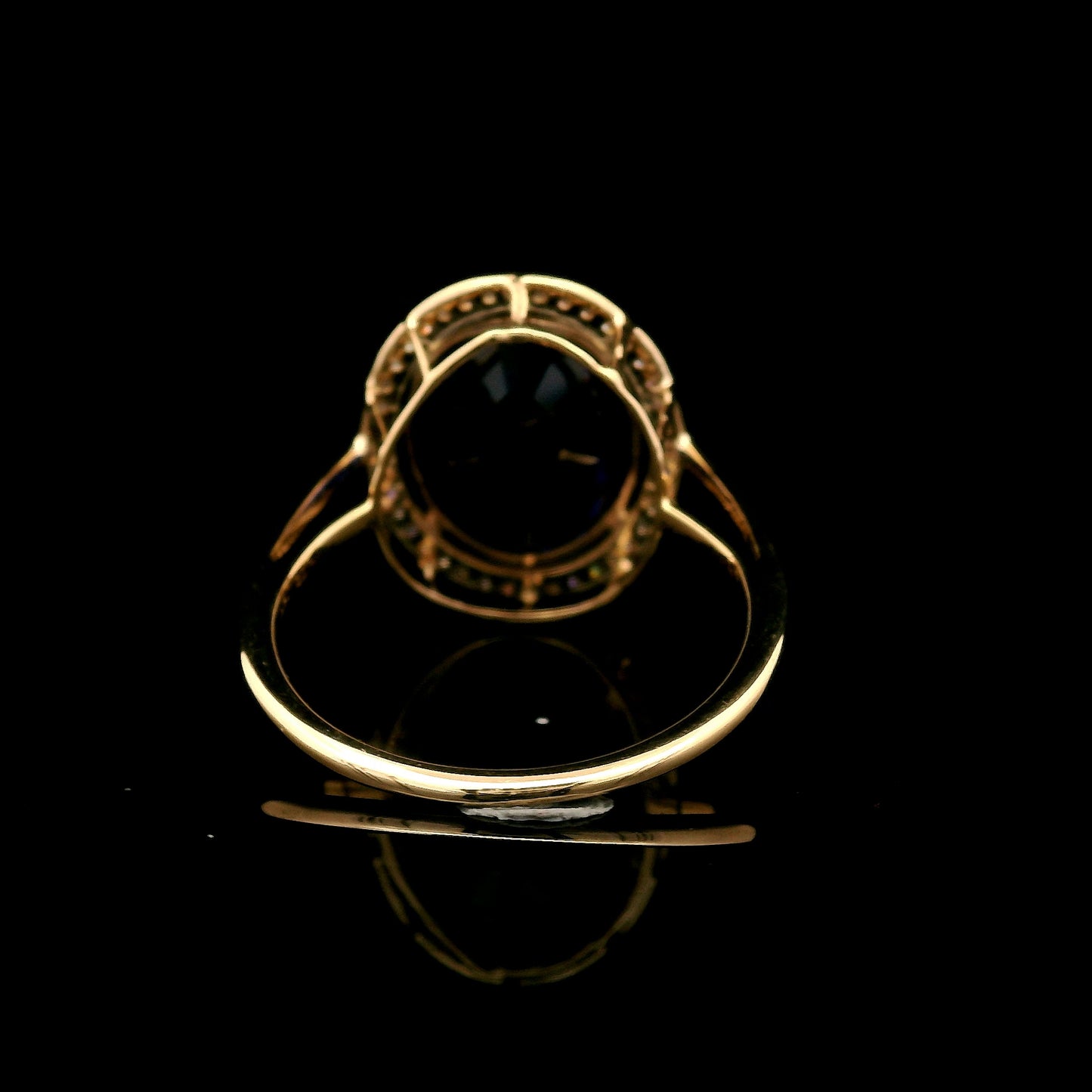 6.58 Ct Oval Mixed Cut Lab Grown Sapphire 14K Gold Ring