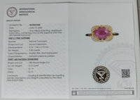 2.57 Ct Oval Cabochon Natural Corundum Pink Sapphire 14K Gold Ring