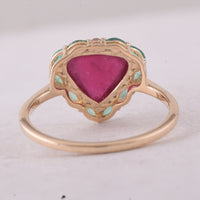 2.65 Ct Heart Tourmaline 9K Gold Ring