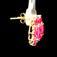 4.12 Ct Oval Ruby 14K Gold Earrings