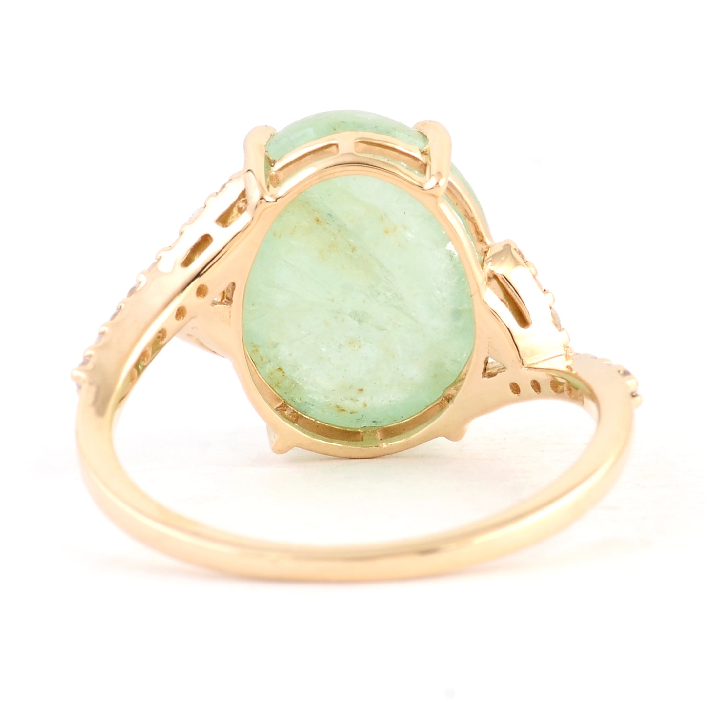 6.35 Ct Oval Emerald 14K Gold Ring