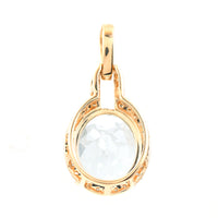 2.39 Ct Oval Mixed Cut Natural Aquamarine 14K Gold Pendant