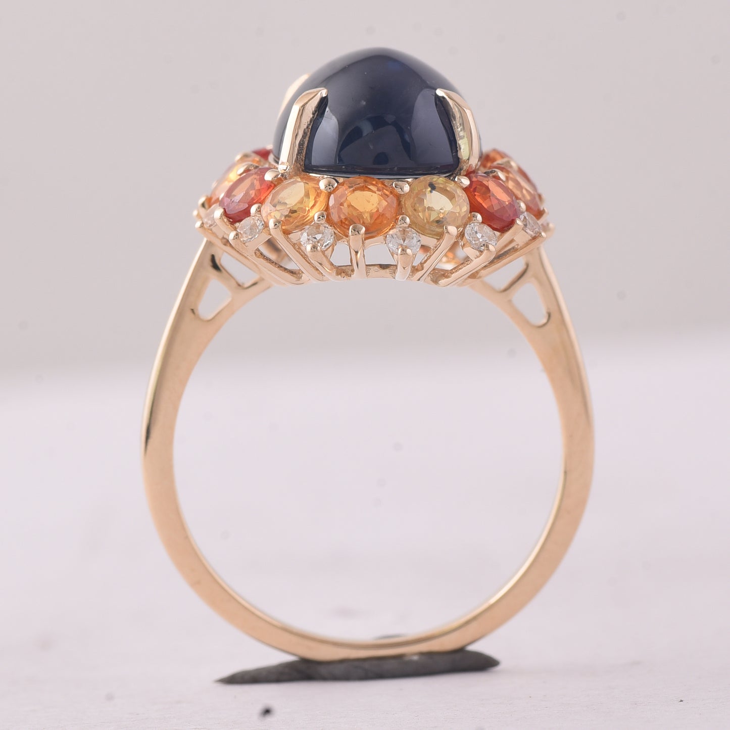 8.91 Ct Oval Sapphire 9K Gold Ring