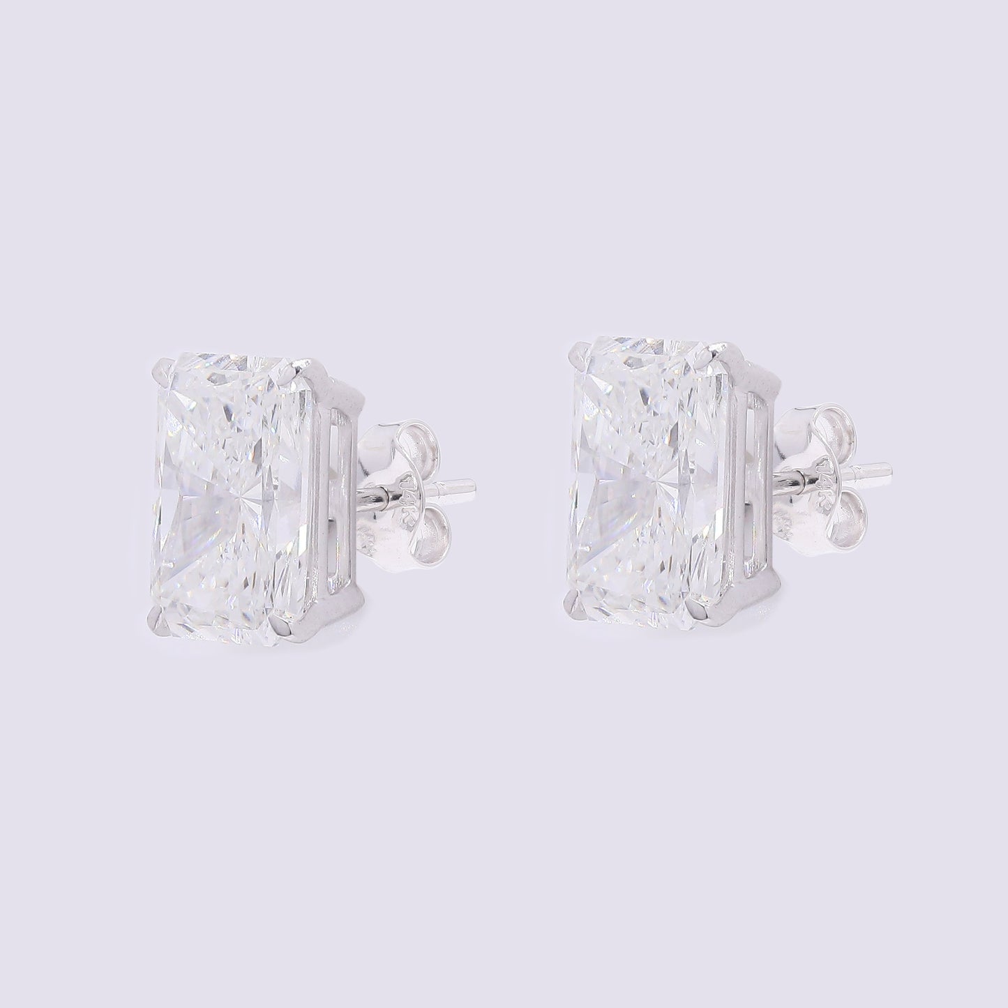 3.71 Carats Lab Grown Diamond 14K Gold Earrings