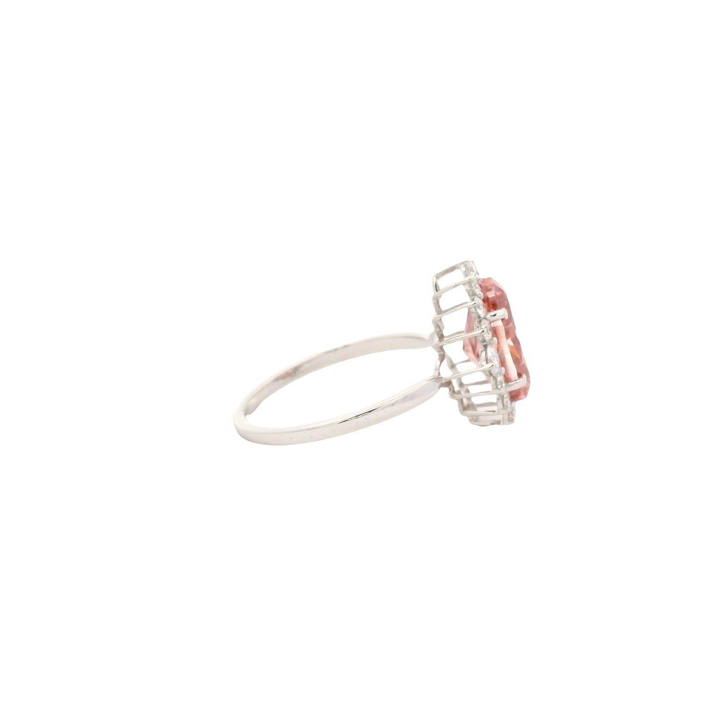 3.55 Carats Pink Lab Grown Diamond 14K Gold Ring