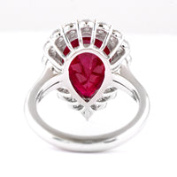 8.73 Ct Pear Ruby 950 Platinum Ring