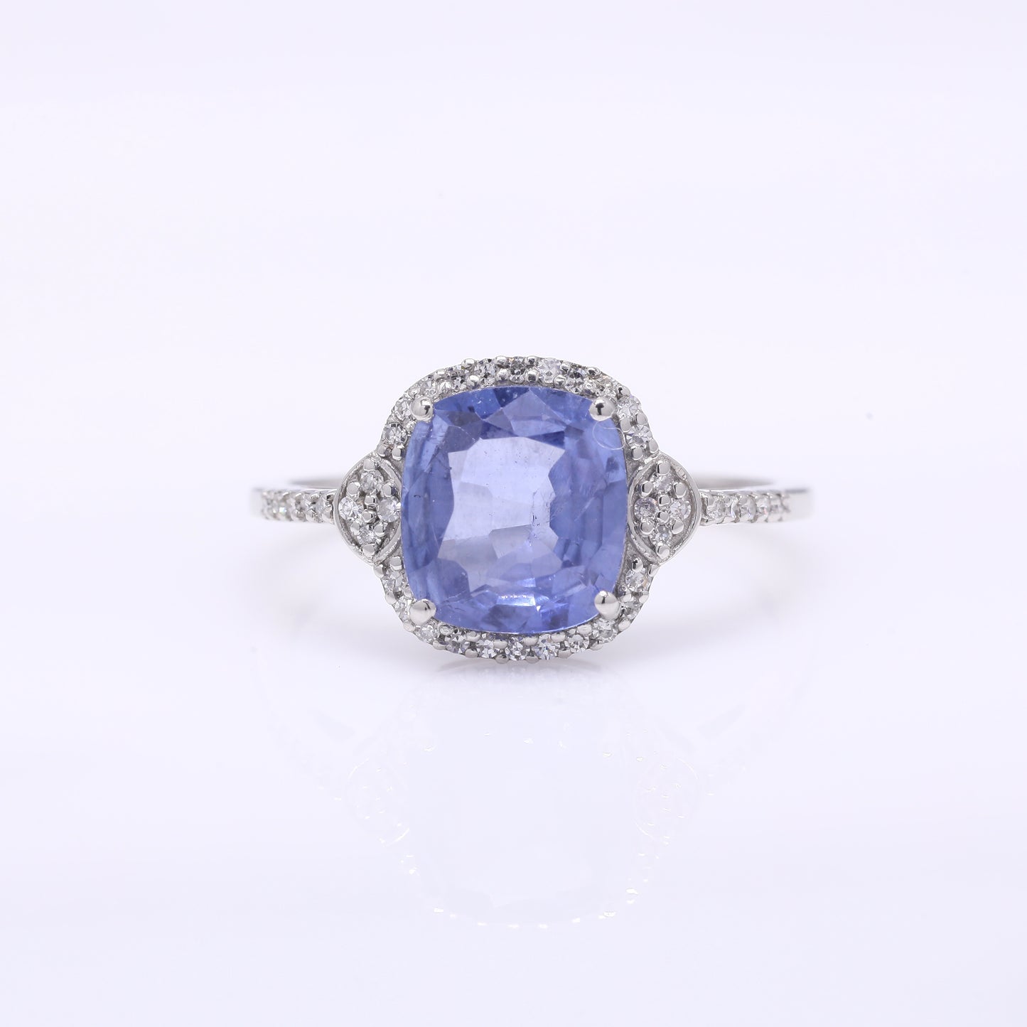 2.59 Ct Cushion Mixed Cut Natural Sapphire 950 Platinum Ring