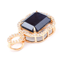 4.15 Ct Octagon Natural Sapphire 14K Gold Pendant