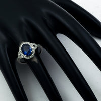 2.84 Ct Oval Mixed Cut Natural Sapphire 950 Platinum Ring