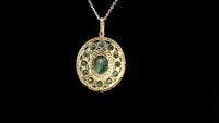 3.43 Ct Oval Emerald 14K Gold Pendant