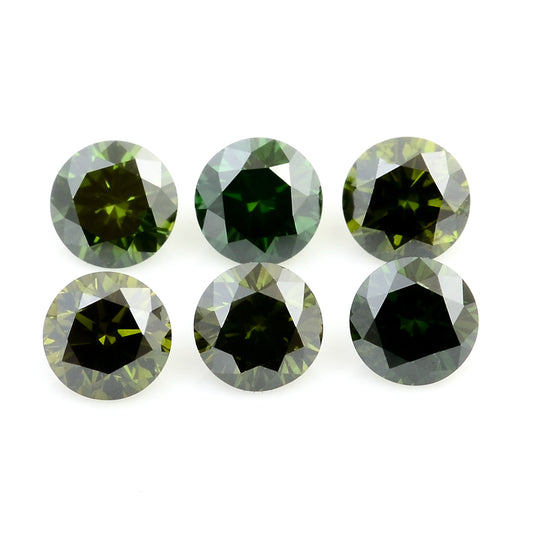 0.71 Green Diamond Round Loose Gemstone