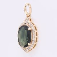 1.75 Ct Oval Mixed Cut Natural Sapphire 14K Gold Pendant