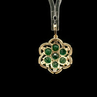 2.89 Ct Round Emerald 14K Gold Pendant