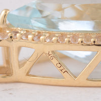 3.64 Ct Pear Aquamarine 9K Gold Pendant