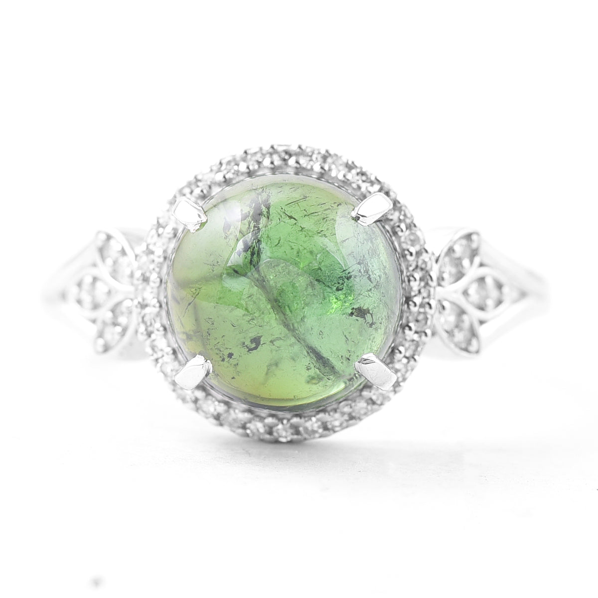 4.01 Ct Oval Mixed Cut Natural Tourmaline 950 Platinum Ring