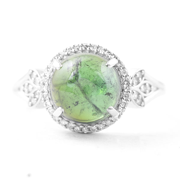 4.01 Ct Oval Mixed Cut Natural Tourmaline 950 Platinum Ring