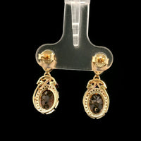 3.18 Ct Oval Multi Tourmaline 14K Gold Earrings
