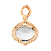 2.39 Ct Oval Mixed Cut Natural Aquamarine 14K Gold Pendant