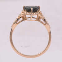 1.49 Ct Triangle Mixed Cut Natural Green Tourmaline 14K Gold Ring