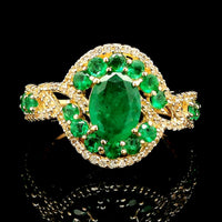 1.97 Ct Oval Emerald 14K Gold Ring