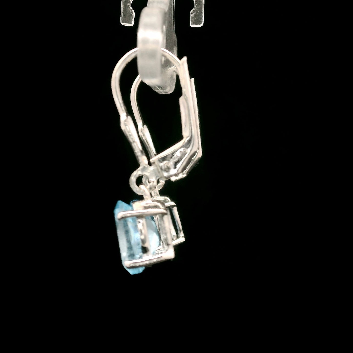 3.30 Ct Oval Blue Topaz 925 Sterling Silver Earrings