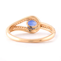 0.71 Ct Oval Mixed Cut Natural Sapphire 14K Gold Ring