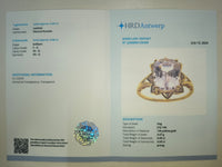 5.68 Ct Cushion Natural Kunzite 14K Gold Ring