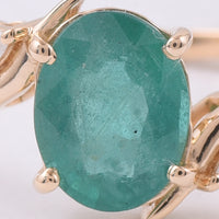 1.53 Ct Oval Natural Emerald 14K Gold Ring