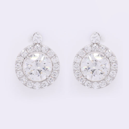 3.95 Carats Lab Grown Diamond 14K Gold Earrings