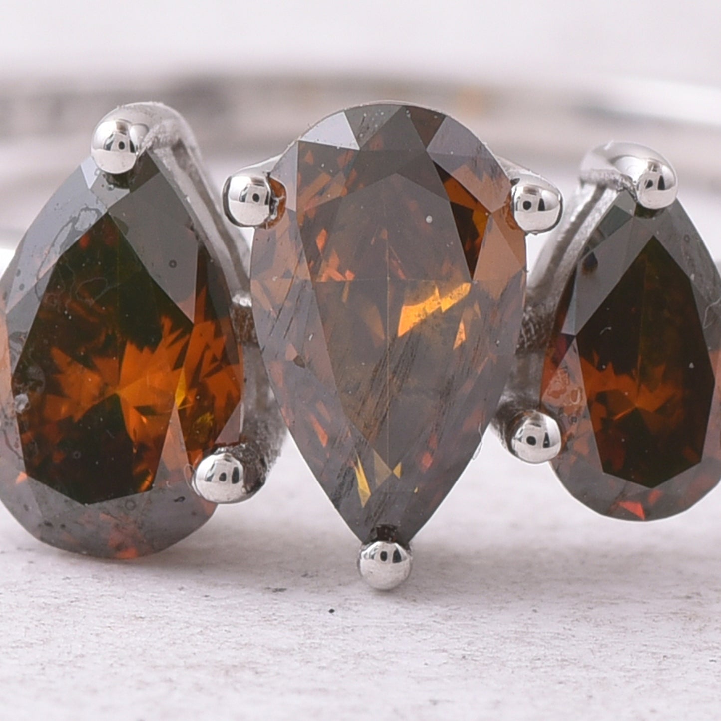 0.97 Ct Pear Red Diamond 950 Platinum Ring