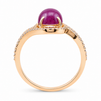 2.43 Ct Round Ruby 9K Gold Ring