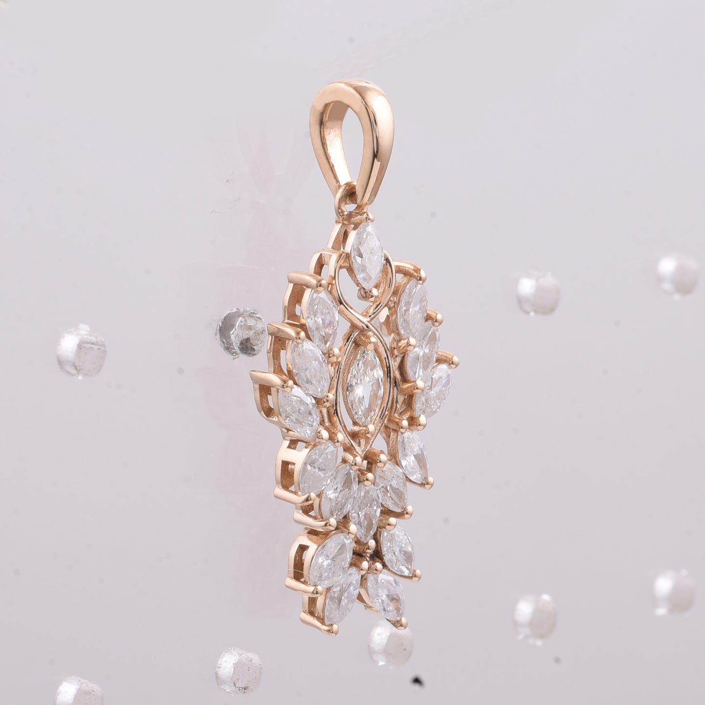 1.02 Ct Marquise Natural Diamond 14K Gold Pendant