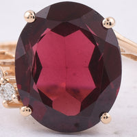 5.06 Ct Oval Natural Garnet 14K Gold Ring