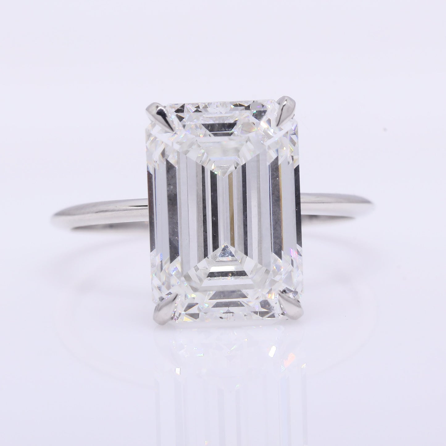 6.85 Ct Octagon Lab Grown Diamond 950 Platinum Ring