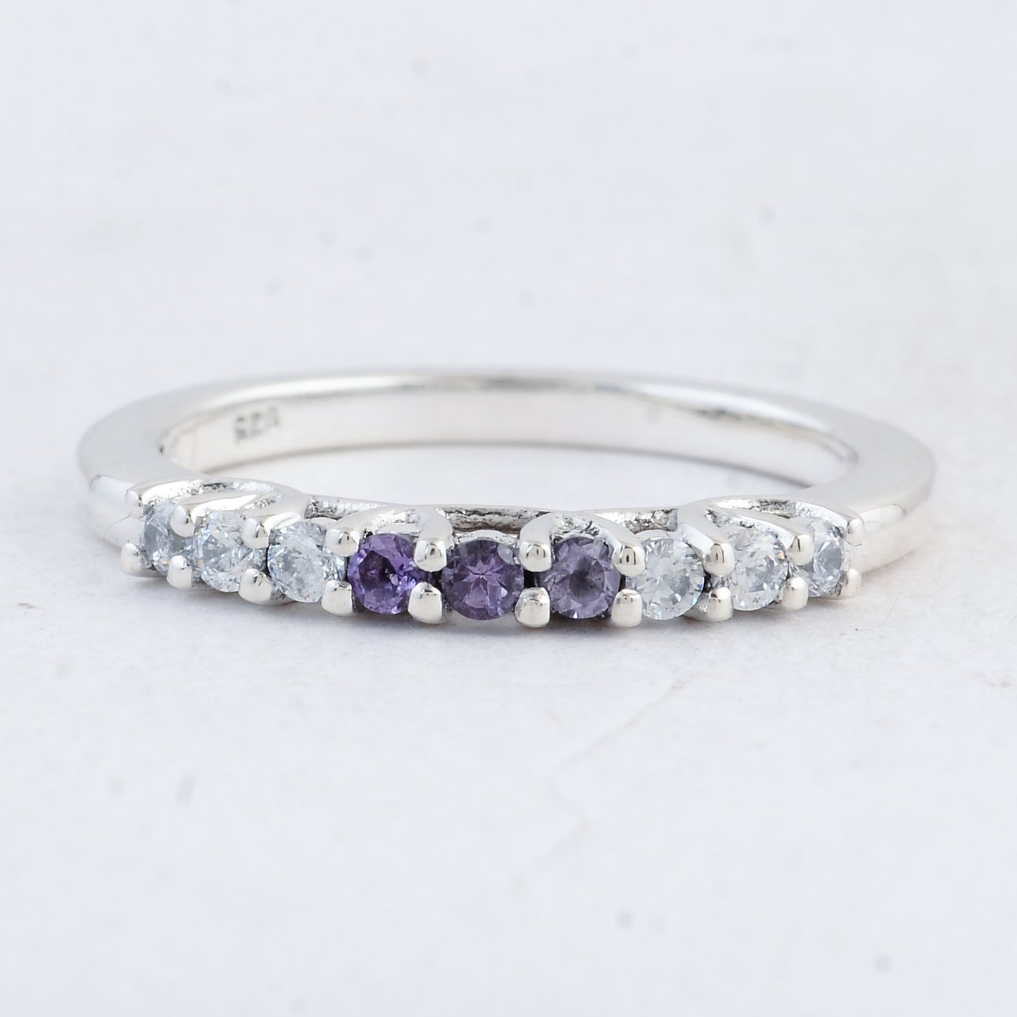 0.45 Ct Round Amethyst 925 Sterling Silver Ring