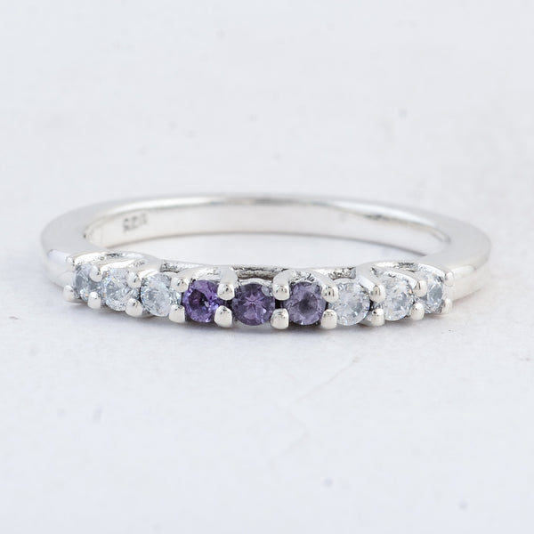0.45 Ct Round Amethyst 925 Sterling Silver Ring