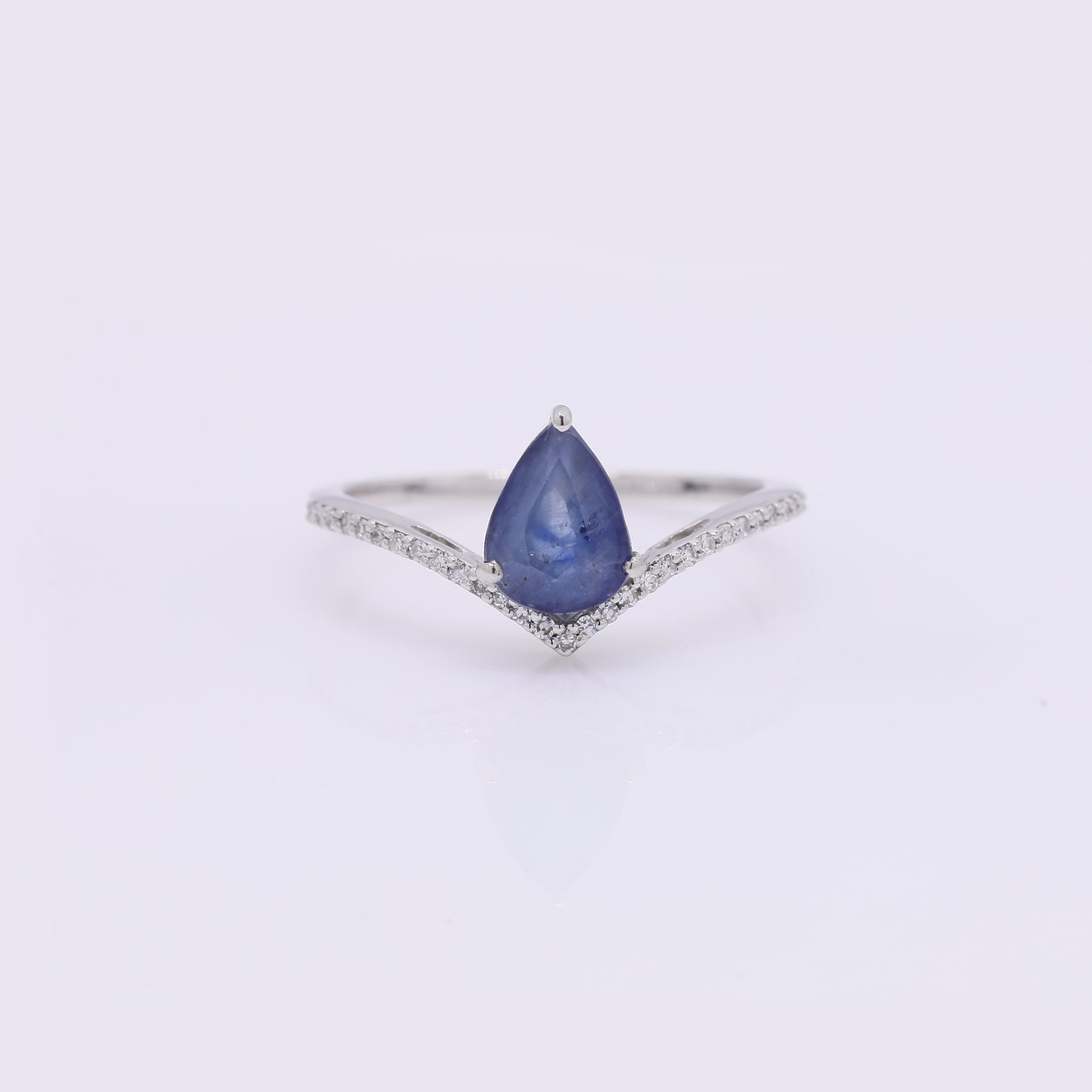 1.49 Ct Pear Mixed Cut Natural Sapphire 950 Platinum Ring