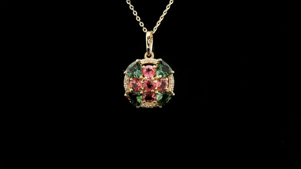 1.37 Ct Trillion Tourmaline 14K Gold Pendant