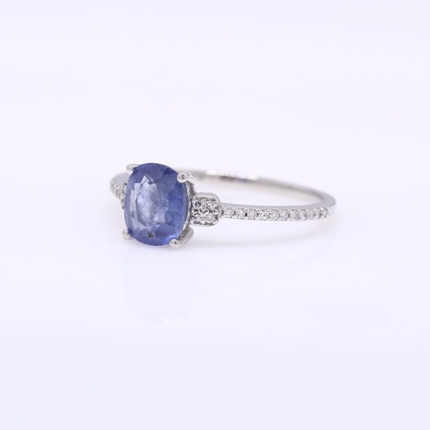 1.44 Ct Oval Mixed Cut Natural Sapphire 950 Platinum Ring