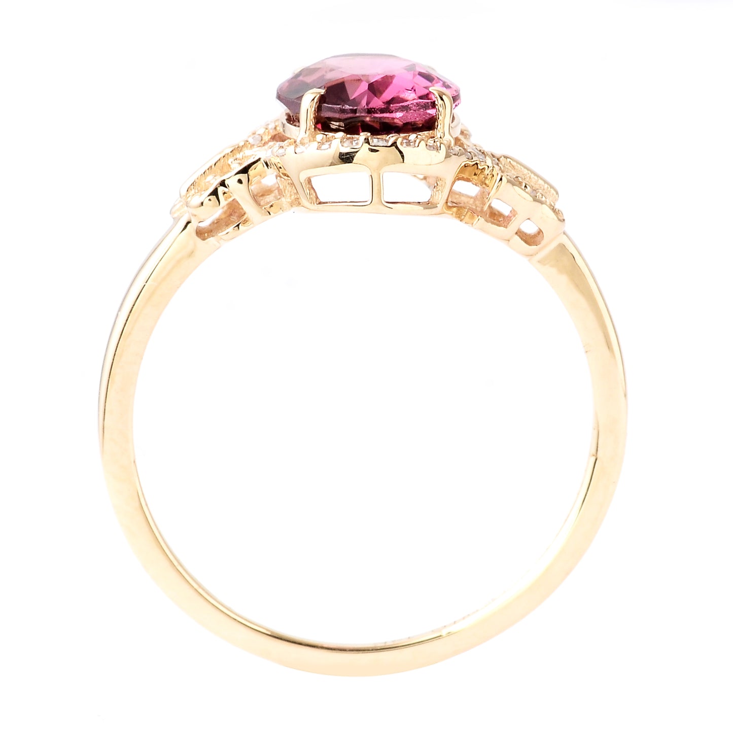 1.64 Ct Oval Mixed Cut Natural Tourmaline 14K Gold Ring