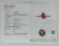 2.99 Ct Pear Mixed Cut Natural Corundum Ruby 14K Gold Ring