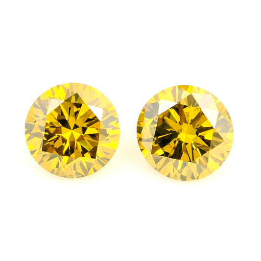 0.43 Yellow Diamond Round Loose Gemstone