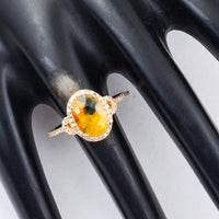 2.67 Ct Oval Mixed Cut Natural Bi Coloured Sapphire 14K Gold Ring