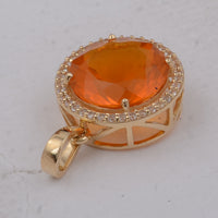 2.37 Ct Round Fire Opal 9K Gold Pendant