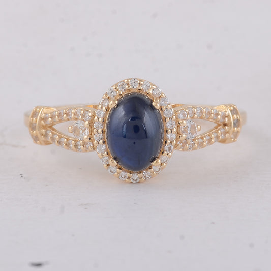 1.81 Ct Oval Sapphire 9K Gold Ring